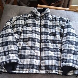 Plaid Black and White Men's Jacket